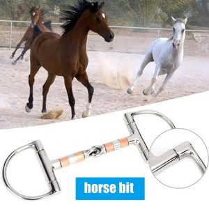 Horse Snaffle Bit D Ring Mouth Bit <b>Roller</b> With Copper Single <b>Joint</b> Horse Bit D-Ring Snaffle Bits For Equestrian Supplies - Product Image 6