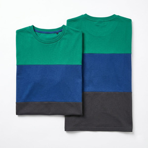 Camisetas de verano personalizadas OEM para hombre, estilo casual, con paneles tricolor, estilo urbano, con bloques de color liso. - Product Image 4