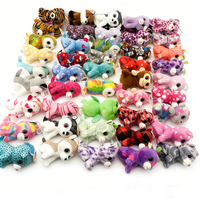 Ensemble de peluches animales personnalisées en vrac, assorties, colorées, mini et grandes, avec des yeux scintillants, motifs léopard, tigre, chat, chien, singe, hibou, petites peluches.