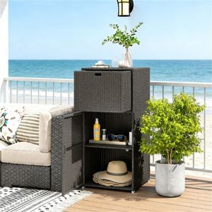 Portasciugamani e Armadietto Marrone Scuro per Piscina, per Conservare gli Accessori della Piscina - Product Image 1