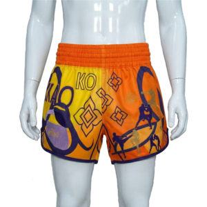 Shorts d'entraînement de Muay Thai pour hommes ODM, en soie/satin, respirants, séchage rapide, légers, taille haute, logo personnalisé - Product Image 2