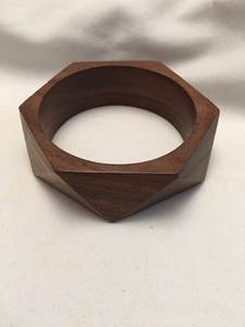 Handmade <b>Wooden</b> Cuff Bangle Bracelet Vintage Style <b>Rustic</b> Fashion Jewelry Geometric/Floral Design Women's Accessory Uttar - Product Image 5