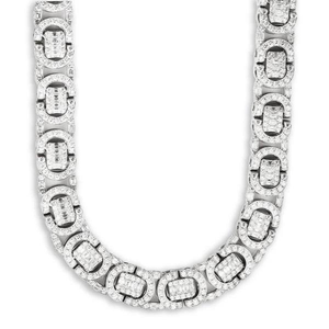 Luxury Iced Oval Link Chain <b>Necklace</b> 925 Silver Diamond Curb Chain Bold <b>Statement</b> Jewelry For Men And Women Premium Fashion Luxe - Product Image 4