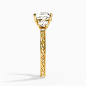 IGI Certified <b>Cushion</b> Cut Lab Grown Diamond Three Stone Vintage Filigree Women's Engagement <b>Wedding</b> <b>Ring</b> 10K 14K 18K Gold 925 - Product Image 4