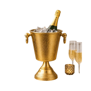 Seau à glace vintage en métal rond avec poignées en forme d'éléphant, résistant à la rouille, pour les fêtes, les bars, les hôtels et la conservation des bouteilles de vin. - Product Image 5