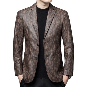 Chaqueta de cuero de gama alta para hombre para primavera y otoño, capa superior de piel de vaca para negocios, abrigo informal para papá para todo, informal - Product Image 4