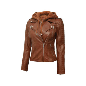 Chaqueta Bomber de Piel Genuina Negra Personalizada para Mujer, Forrada de Sherpa, Rellena de Algodón, Ligera y Gruesa para Invierno - Product Image 1