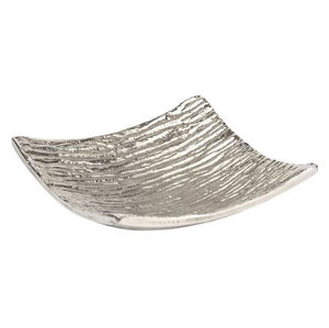 Plateau en métal plaqué argent en forme de feuille pour servir des fruits secs, plateau décoratif attrayant en forme de feuille de métal, plateau de service à prix avantageux - Product Image 3