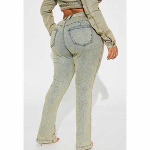 High Quality 2026 Women Denim Pants With Side Pockets Design Women All Color Wide Flare <b>Boot</b> Cut Jeans Denim Custom Bootcut - Product Image 4