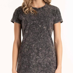 T-shirt personnalisé pour femme, délavé à l'acide, vintage, effet pierre, manches courtes, style streetwear rétro, en coton, qualité supérieure, vêtement vierge - Product Image 3