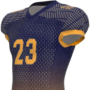 American Football Jersey V-Neck Short Sleeve Sublimated Print Moisture Wicking Mesh Uniform for Men Gradient Color 23 - Product Image 4