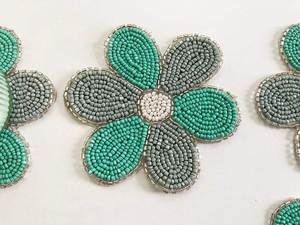 High and Best Quality Eco-Friendly Round New Design Embroidery <b>Beaded</b> <b>Coasters</b> Classic Style at Wholesale Rate - Product Image 1
