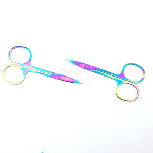 กรรไกรต่อขนตาและกรรไกรตกแต่งคิ้วสแตนเลสสตีลโลโก้สั่งทำได้ คุณภาพดีเยี่ยม พร้อมกรรไกรอเนกประสงค์สีรุ้ง - Product Image 2