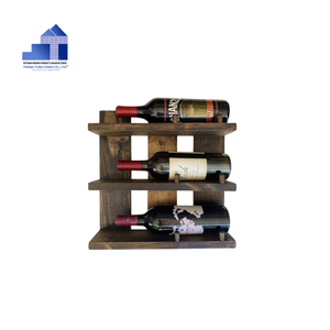 Porte-vin en pin massif à 3 niveaux, présentoir moderne, mobilier de maison, capacité inférieure à 10 bouteilles, couvercle amovible, fabriqué au Vietnam - Product Image 4