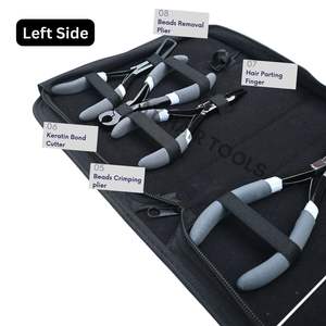 Kit d'outils professionnels pour extensions capillaires avec pince à bandes adhésives, outil de sertissage pour micro-anneaux, rasoir à cheveux et peigne à queue pour séparation - Product Image 4