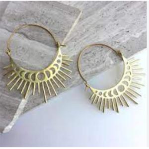 Boucles d'oreilles pendantes en laiton plaqué or 18 carats, style bohème, bijoux de fête pour femmes - Product Image 3
