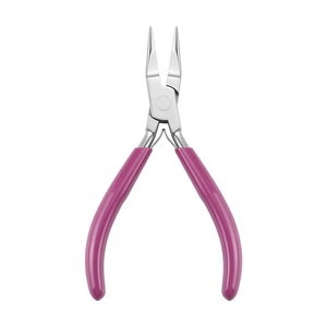 Pince plate professionnelle en acier inoxydable, mini-outils de précision pour la fabrication de bijoux, poignée antidérapante violette, fil - Product Image 5
