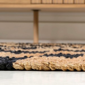 Tapis en jute tissé à la main de luxe, design géométrique, revêtement de sol, tapis très demandés - Product Image 4