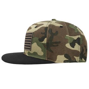 Casquette Snapback Unisexe à 6 Panneaux avec Motif Camouflage et Drapeau Américain, Panneau Avant Appliqué, Ajustable, Style Décontracté pour l'Extérieur - Product Image 3