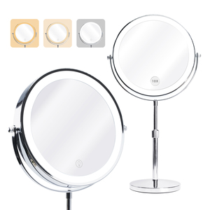 Rotatable 1X/10X Magnification Vanity Mirror 5000mAh Battery, 8-inch LED Double-Sided Makeup Mirror, 3-Color Dimmable Mirror - Product Image 1