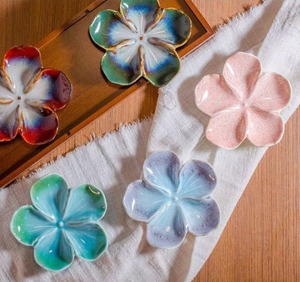 12cm Japanese Sakura Flower Shaped Ceramic Seasoning Dish Creative Unique Shape 5 Reactive Glazes Kiln Dishwasher Safe Durable - Product Image 6