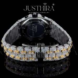 Reloj cronógrafo de diamantes estilo vintage premium para hombre, estilo hip hop, resistente al agua, de acero inoxidable, para eventos y uso diario. - Product Image 5