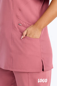 Uniformes Médicos de Lona Transpirable con Logotipo Personalizado al por Mayor, Conjuntos de Manga Larga para Mujer, Uniformes de Hospital de Spandex - Product Image 3