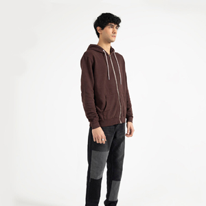 Sudadera con capucha de invierno para hombre, talla grande, con cremallera completa, logotipo personalizado, impresión digital, con cuentas, 100% algodón, venta al por mayor ODM/OEM - Product Image 5