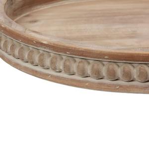 Plateau rond en bois artisanal avec perles, style farmhouse, grand plateau à bougies, centre de table décoratif pour cuisine, salle à manger, salon - Product Image 6