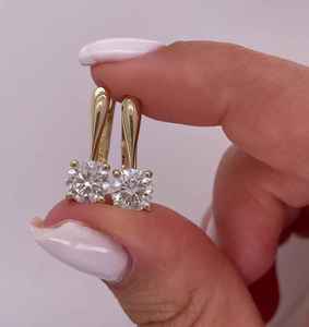 Pendientes de Aro de Plata de Ley 925 con Circonita Brillante de 1 Quilate, Pendientes Colgantes con Circonita Solitaria, Regalo para Mujer, Boda, Fiesta - Product Image 6