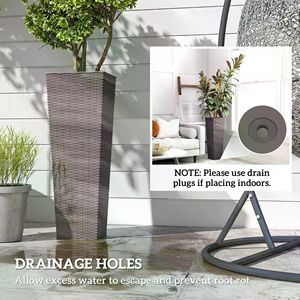 Set Moderno di 2 Vasi per Fiori in Plastica PP Alta Qualità, Impilabili, con Fori di Drenaggio per Giardini di Hotel e Piante da Interno - Product Image 5