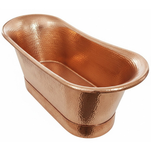 Bañera de cobre antigua hecha a mano, independiente, doble, para baño de lujo y proyectos hoteleros, precio al por mayor - Product Image 5