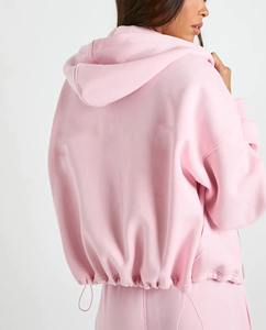 Nouveaux sweats à capuche en molleton 100% coton, personnalisés avec logo, pour l'hiver, fermeture éclair 1/4, pour femmes - Product Image 3