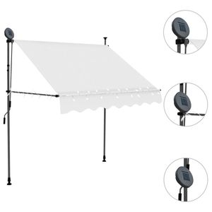 39.4 \ "tenda retrattile manuale crema con LED per illuminazione giardino solare - Product Image 3