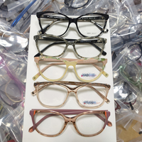 Assortiment de montures de lunettes en acétate et métal, forme œil de chat, verres optiques, nouveau design