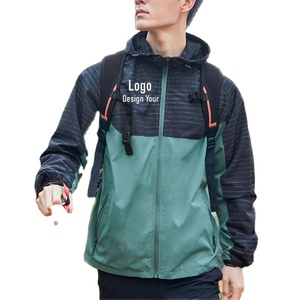 Chaquetas personalizadas para hombre poliéster a prueba de viento media cremallera impermeable bolsillo solapa cremallera Anorak chaqueta para correr streetwear senderismo viaje - Product Image 1
