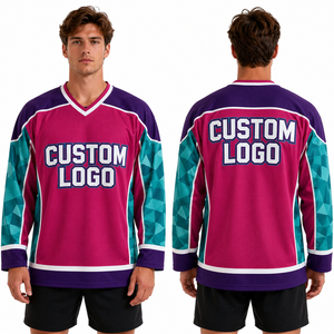 Maillot de hockey sur glace unisexe personnalisé, vente en gros, uniforme de sport, entraînement, match, tournoi, classique, vintage, rétro, jeunesse - Product Image 3