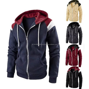 Otoño nuevos hombres Color Zip estilo sudaderas con capucha sudaderas Casual deportes Tops manga larga pulóveres chaqueta de lana de moda Streetwear - Product Image 2