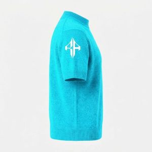 Pull en maille à manches courtes avec logo blanc sur le devant, en acrylique/coton, respirant et à séchage rapide pour homme par RIVIAN ATLANTIC - Product Image 4