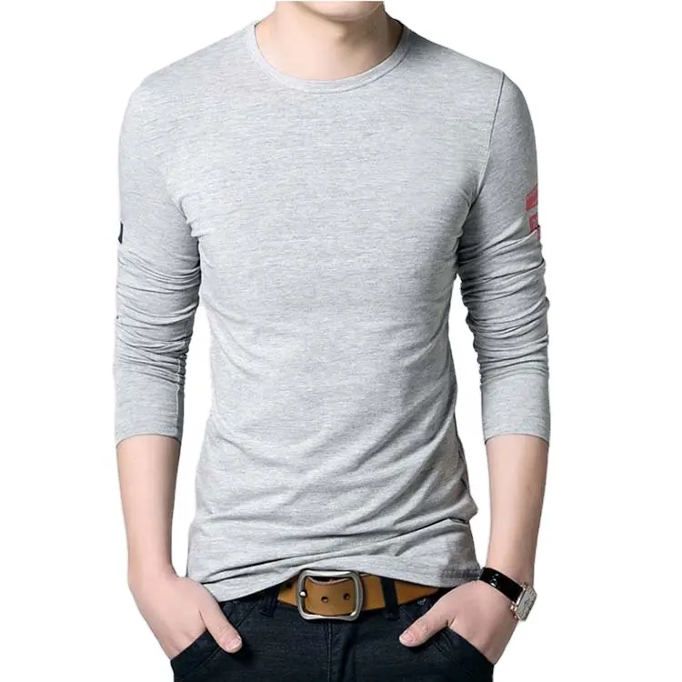 Оригинальный оригинальный однотонный пуловер с длинным рукавом и круглым вырезом, повседневная полосатая футболка, мужские повседневные футболки с длинным рукавом и круглым вырезом