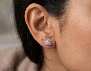 Boucles d'oreilles clous classiques Lurba Jewels en diamant CVD rond, or 14 carats, certifiées IGI, bijoux de mariage pour femme, couleur DE, clarté VVS - Product Image 4