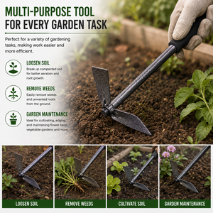 Bêche en acier au carbone avec manche en acier soudé et poignée en caoutchouc pour le jardinage, le désherbage, le labourage et les travaux agricoles - Product Image 4