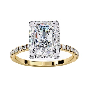 Anillo de diamante cultivado en laboratorio de 3,00 quilates de corte radiante VVS claridad 14K 18K rosa amarillo oro blanco compromiso regalo de boda para esposa - Product Image 2