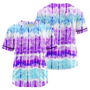 Custom Tie Dye <b>Baseball</b> Jersey Unisex Short Sleeve Button Front Full Print Breathable Polyester Sports Shirt Adult - Product Image 2