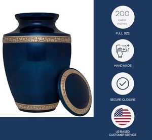 Urna Funeraria de Latón Real Premium para Cenizas de Adultos, Recuerdo Conmemorativo, Elaborada con Acabado Artístico Pulido - Product Image 6