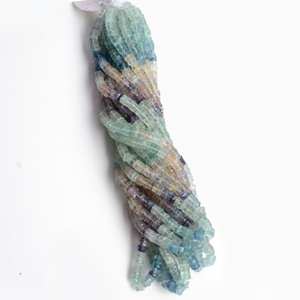 ลูกปัดพลอยฟลูออไรต์ธรรมชาติทรงเหลี่ยมหลายเหลี่ยมแบบรอนเดลล์ ขนาด 16 นิ้ว สำหรับทำเครื่องประดับ - Product Image 3