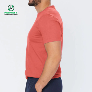 Camisetas transpirables para hombre, color marrón oscuro, extragrandes, sin estampado, de tela gruesa, con hombros caídos, fabricante para EE. UU. y Europa, con logotipo. - Product Image 5