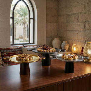 Luxury Gold Pedestal Cake Stand Metal Dessert Display Tray for Bakery Hotel Buffet Wedding Catering Supplies - Product Image 3
