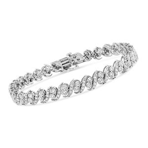 Bracciale Tennis alla Moda con Diamanti Taglio Rotondo da 2.0 carati, in Argento Sterling .925, Colore I-J, Purezza I3, 7.25 Pollici - Product Image 2