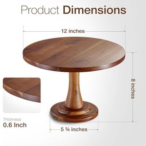 Support à gâteau en bois naturel vintage fait main, plateau en bois écologique, présentoir à desserts pour mariages, fêtes et décoration intérieure - Product Image 5